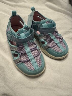🆕 Stride Rite Aqua-Trail Closed-Toe Sandals in Teal and Lavender Toddler 7 🆕